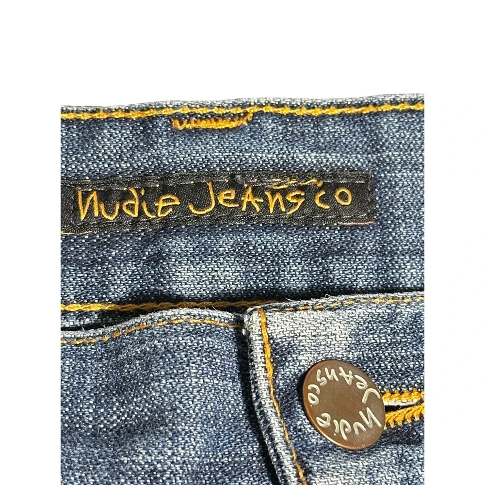 Nudie Jeans Distressed Denim Cutoff Shorts Women's Size 29/34 Made in Italy Blue